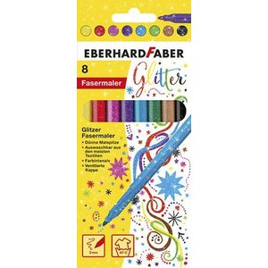 8 Glitter viltstiften Eberhard Faber EF-551008