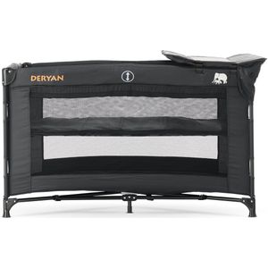 Deryan Luxe Campingbed - Inclusief transporttas - Inclusief verschoonblad - Inclusief bodemverhoger - Zwart