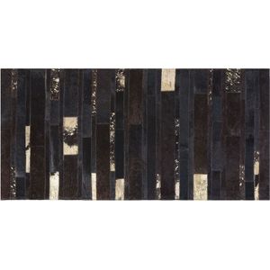 ARTVIN - Laagpolig vloerkleed - Bruin - 80 x 150 cm - Koeienhuid leer