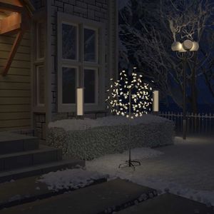 Kerstboom 120 LED&#39;s warmwit licht kersenbloesem 150 cm