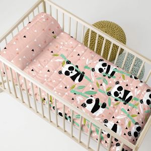 Happy Friday Bedspread Panda garden pink 100x130 cm (Cot) Pink