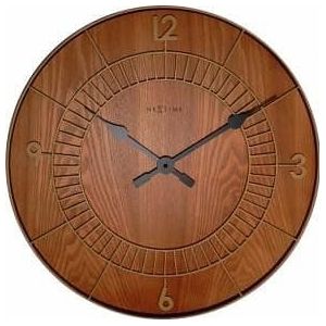 NeXtime klok 3113br Wood Round, Ø50 cm, Wall, Brown