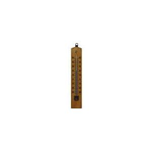 Thermometer buiten hout 20 x 4 cm - Buitenthermometers