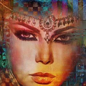 Arabische schilderij Arabian Haifa Oranje-