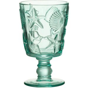 J-Line wijnglas Zee - glas - azuur - 12 stuks