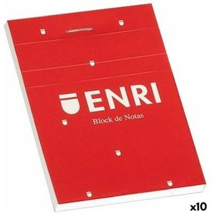 Schrijfblok ENRI Rood A6 80 Lakens (10 Stuks)