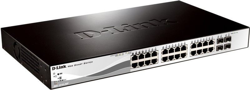 D-Link - DES-1210-28P - PoE-Switch - 24 Fast Ethernet Poorten - 2 Gigabit Poorten