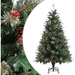 Kerstboom met dennenappels 150 cm PVC en PE groen