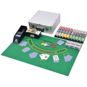 vidaXL Poker/blackjack set met 600 chips aluminium