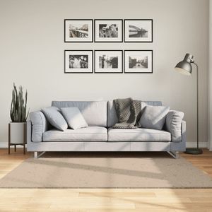 vidaXL-Vloerkleed-HUARTE-laagpolig-zacht-wasbaar-160x160cm-zandkleurig