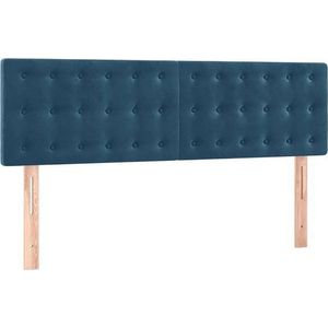 vidaXL Hoofdborden - Set van 2 - 72x5x78/88 cm - Fluweel Donkerblauw