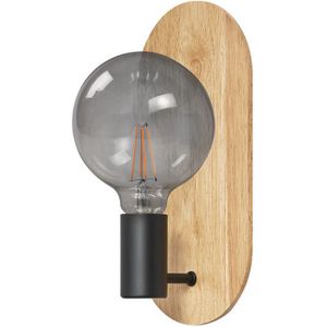 LEDVANCE DECOR Wood Wall wandlamp, zwart/hout, E27