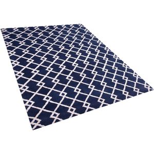 Beliani SERRES - Laagpolig vloerkleed - Blauw - 140 x 200 cm - Polyester