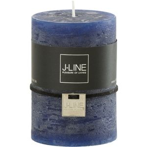 J-Line cilinderkaars - donkerblauw - 48U - medium - 6 stuks