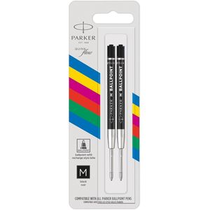 Parker Eco vulling voor balpen, medium, zwart, blister van 2 stuks