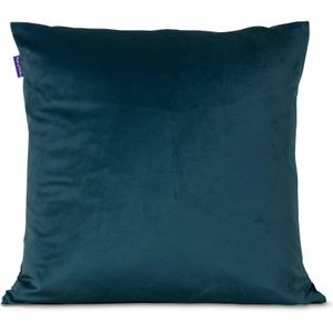 Happy Friday Decorative cushion cover Velvet 45x45 cm Dark turquoise