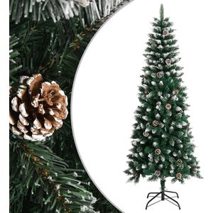 vidaXL Kunstkerstboom 210 cm PVC groen met scharnierconstructie en volle uitstraling