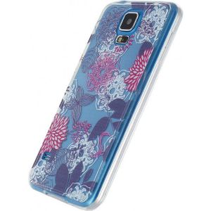 Xccess TPU/PC Case Samsung Galaxy S5/S5 Plus/S5 Neo Transparent/Floral Purple