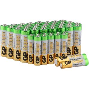 AAA micro batterij GP Alkaline Super 1.5V 12 stuks, AA Mignon batterij GP Alkaline Super 1.5V 32 stu