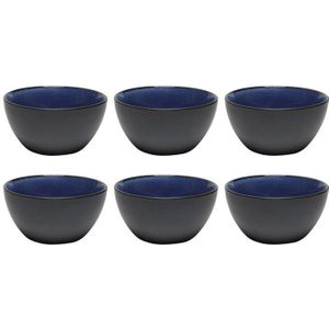 Tavola - Mueslischaal - Navy Blue Athens - Ø 13.7X7Cm- Lichte glans - 6 stuks - Servies