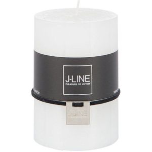 J-Line cilinderkaars - wit - medium - 48U - 6 stuks