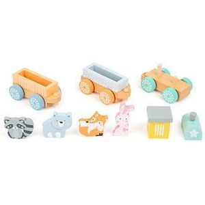 Small Foot Houten trein in pastel kleuren