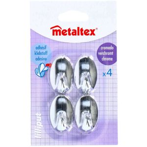 Metaltex Plakhaken 4 Stuks Verchroomd