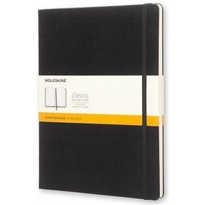 Moleskine Classic notitieboek gelinieerd XL zwart - Zwart / 19 x 25 cm / Papier, 70 gsm, zuurvrij, ivoorkleurig
