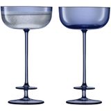 L.S.A. - Champagne Theatre Champagne Glas 210 ml Set van 2 Stuks - Blauw / Glas