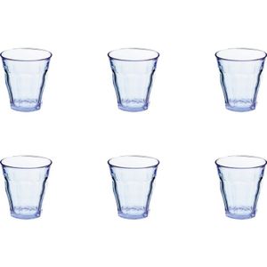 Duralex Picardie Waterglas 22 cl - 8,4cm - 6 stuks - Blauw Glas