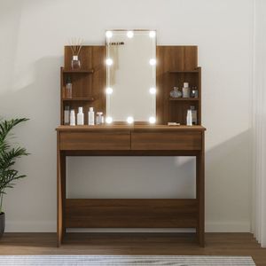 VidaXL Kaptafel met LED-verlichting 96x40x142 cm - Bruineikenkleurig