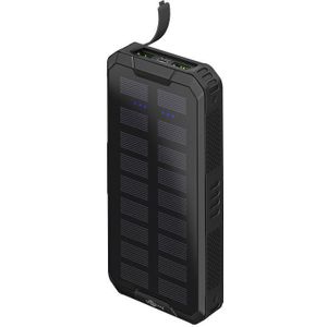 Goobay Outdoor snelladende powerbank met solar 20.000 mAh (USB-C™ PD, QC 3.0) - Robuuste allround vo