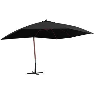 VidaXL Zweefparasol Houten Paal 400x300 cm Zwart