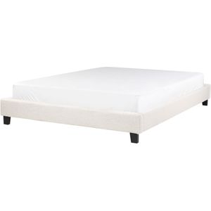 Beliani ROANNE  - Tweepersoonsbed - Crème - 160 x 200 cm - Bouclé