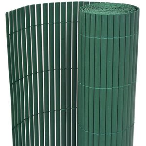 VidaXL Dubbelzijdige PVC Tuinafscheiding 90x500 cm - Groen
