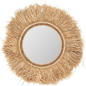 Atmosphera Kids Spiegel Mady Riet met parels - Dia 75cm - Bohemien - Wandspiegel - Prachtige afwerki