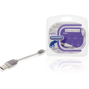 Data en Oplaadkabel Apple Lightning - USB A Male 0.10 m Wit Bandridge
