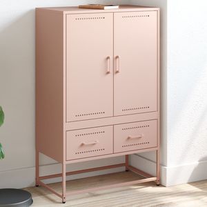 Hoge kast 68x39x111,5 cm koudgewalst staal roze