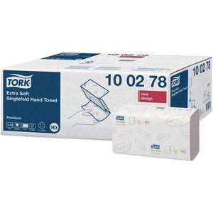 Tork Premium handdoek extra soft, 2-laags,  ZZ-fold, systeem H3, wit, 200 sheets, pak van 15 stuks