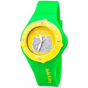 Hello Kitty - HK7158LS-03 - Polshorloge - Geel - Groen - Natuurlijk Rubber