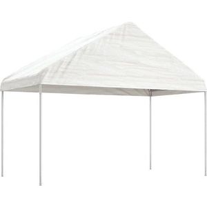 vidaXL - Prieel - met - dak - 4,08x2,23x3,22 - m - polyetheen - wit