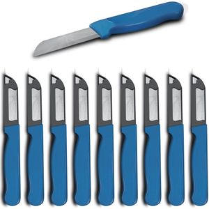 Solingen Schilmesje Robuust Handvat - RVS Glad - 16 cm met "Blade Cover" - Blauw - 10 stuks