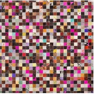 ENNE - Vloerkleed - Multicolor - 200 x 200 cm - Koeienhuid leer