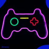 Neon Lamp - Game Controller Roze - Incl. Ophanghaakjes - Neon Sign - 28 x 41 cm