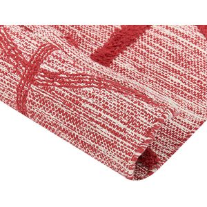 SIVAS - Laagpolig vloerkleed - Rood - 140 x 200 cm - Katoen