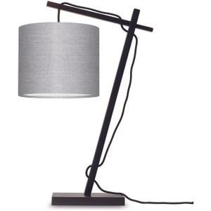 GOOD&MOJO Tafellamp Andes - Bamboe Zwart/Lichtgrijs - 30x18x46cm - Zwart