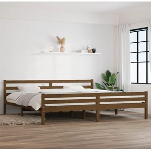 Bedframe massief hout honingbruin 200x200 cm