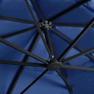 VidaXL Zweefparasol met LED-verlichting 250x250 cm - Azuurblauw