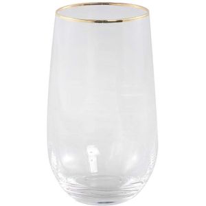 PTMD Yina Longdrink Glas - H14,5 x Ø8,5 cm - Glas - Goud