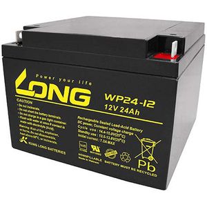 Kung Long WP24-12 batterij PB-kabel 12 volt met 24Ah en M5 platte poolaansluiting